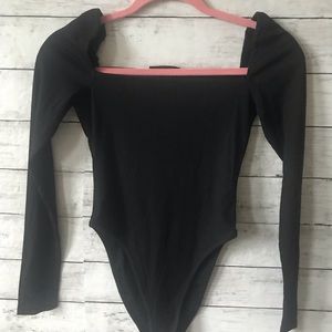 Off The Shoulders Black Bodysuit